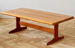Mid-Century Modern Danish Large Teak Coffee Center Table, Glostrup Denmark 1960s