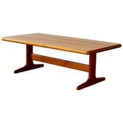 Mid-Century Modern Danish Large Teak Coffee Center Table, Glostrup Denmark 1960s