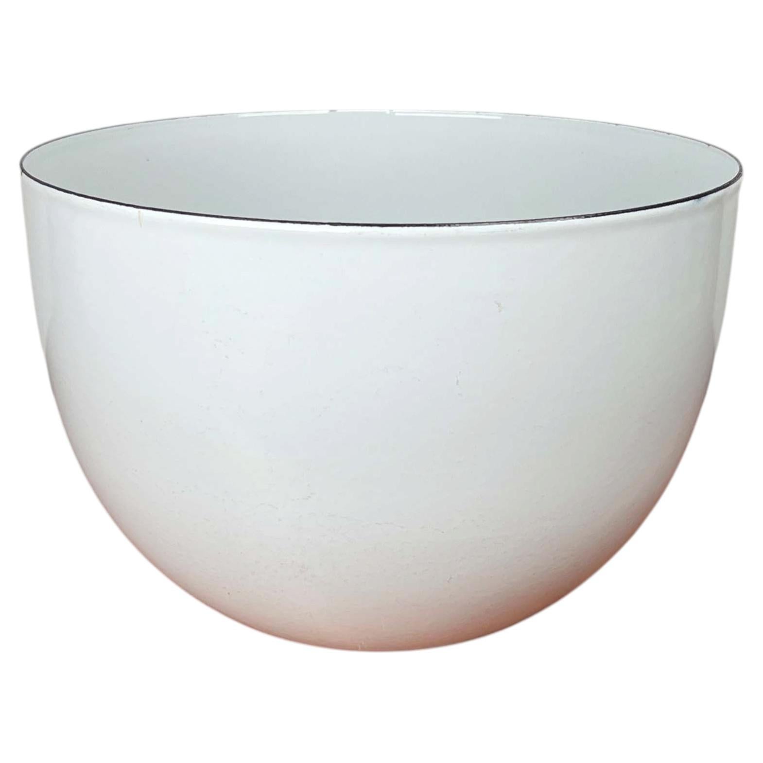 Mid-Century Modern Danish Large White Enamel Bowl, 1960s