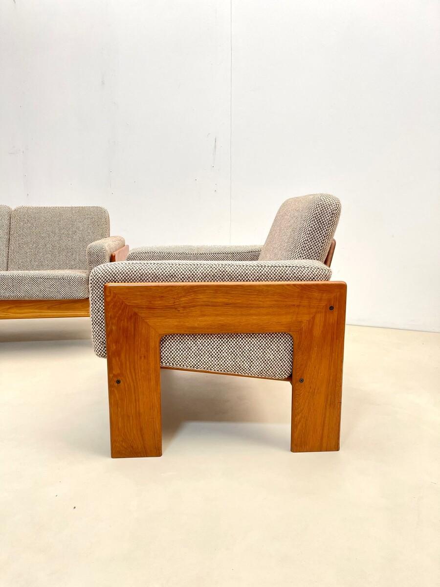Mid-Century Modern Danish Living Room Set, Wood and Fabric, 1960s 1