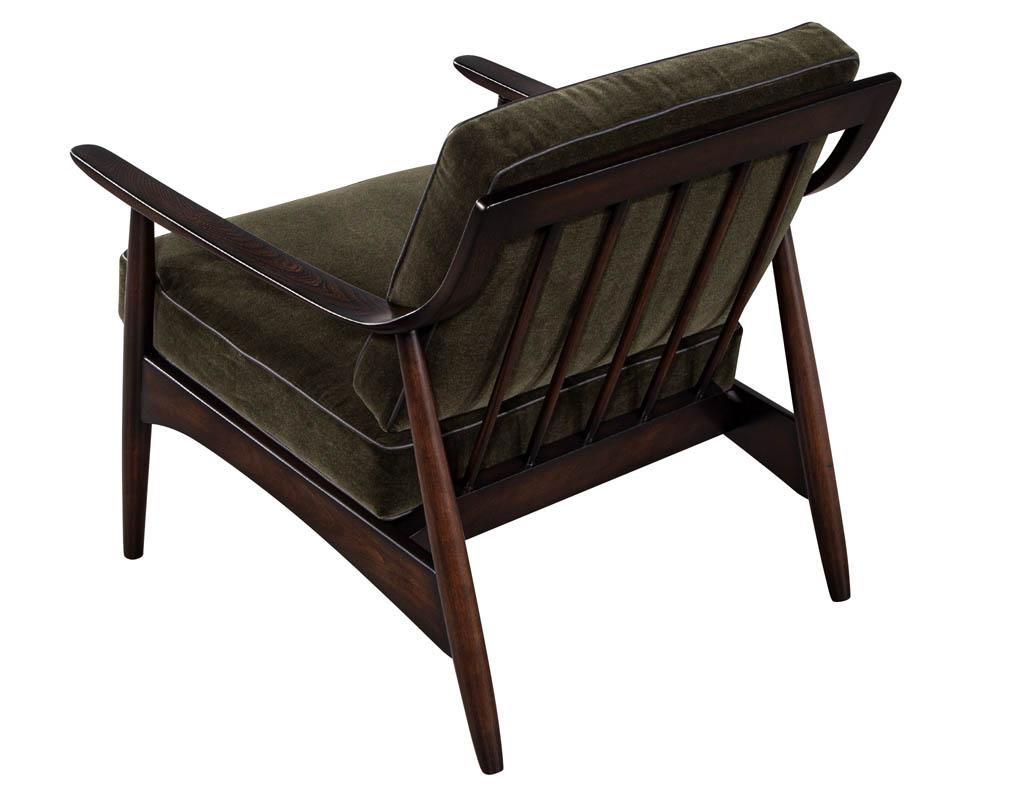 Mid-Century Modern Danish Lounge Chair in Emerald Mohair 3