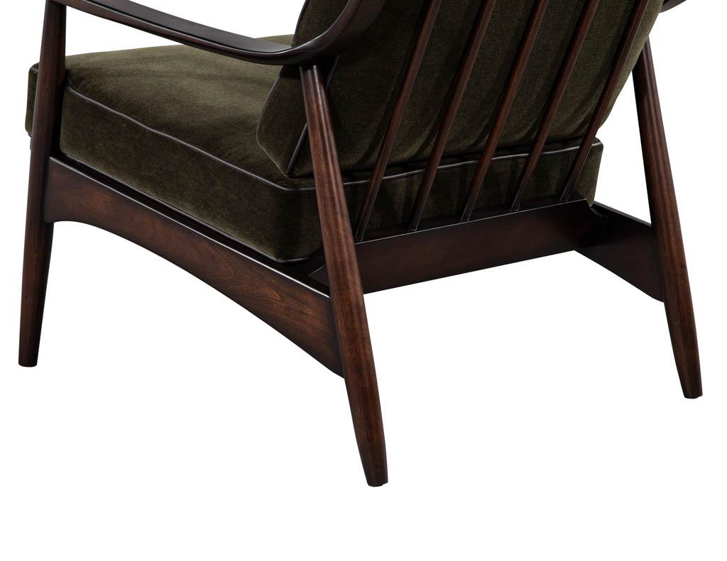 Late 20th Century Mid-Century Modern Danish Lounge Chair in Emerald Mohair