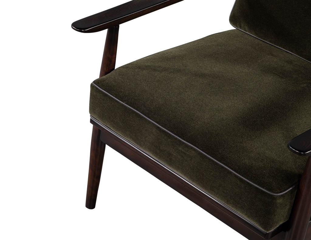 Mid-Century Modern Danish Lounge Chair in Emerald Mohair 1