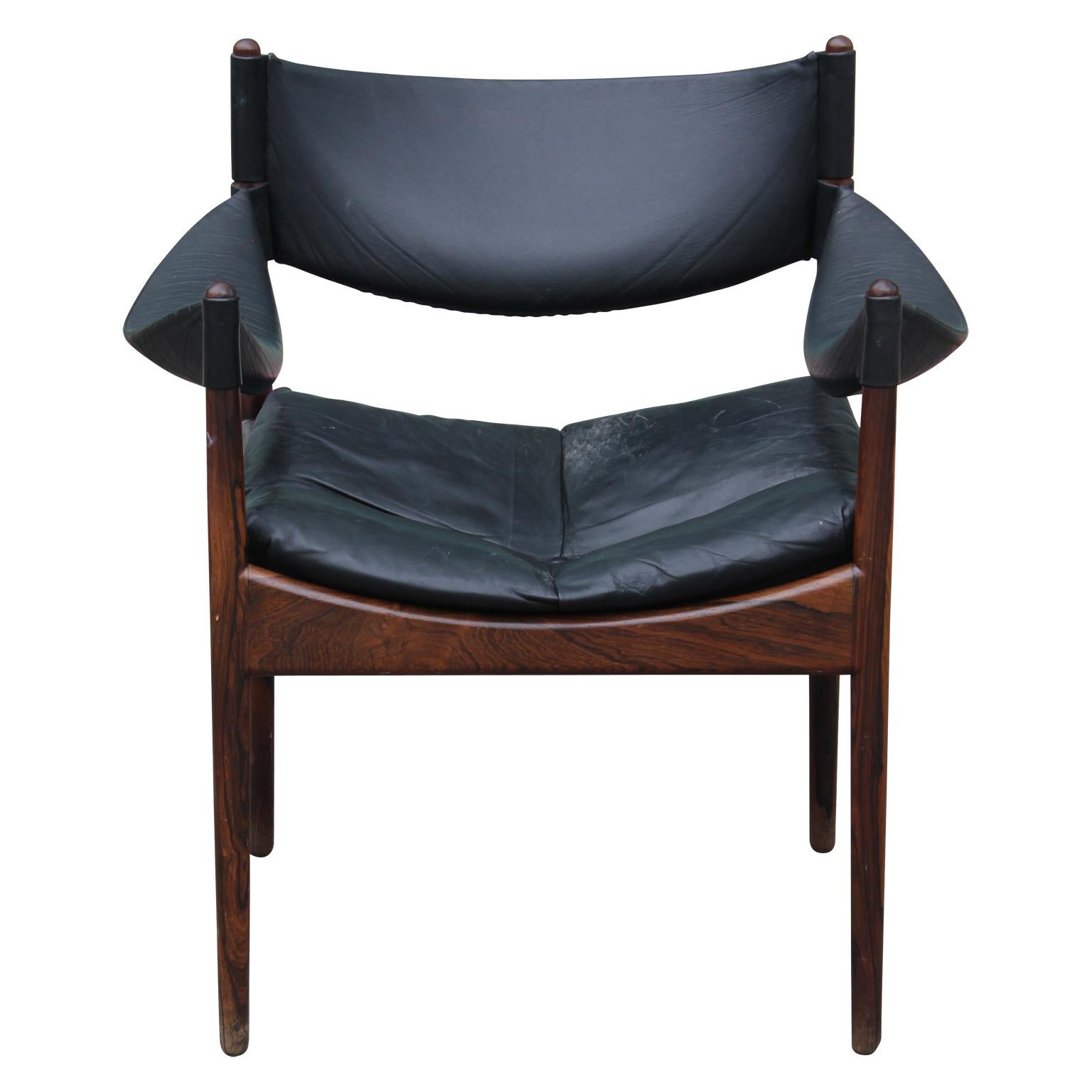Mid-Century Modern Danish Lounge Chair in Rosewood Model Modus by Kristian Vedel