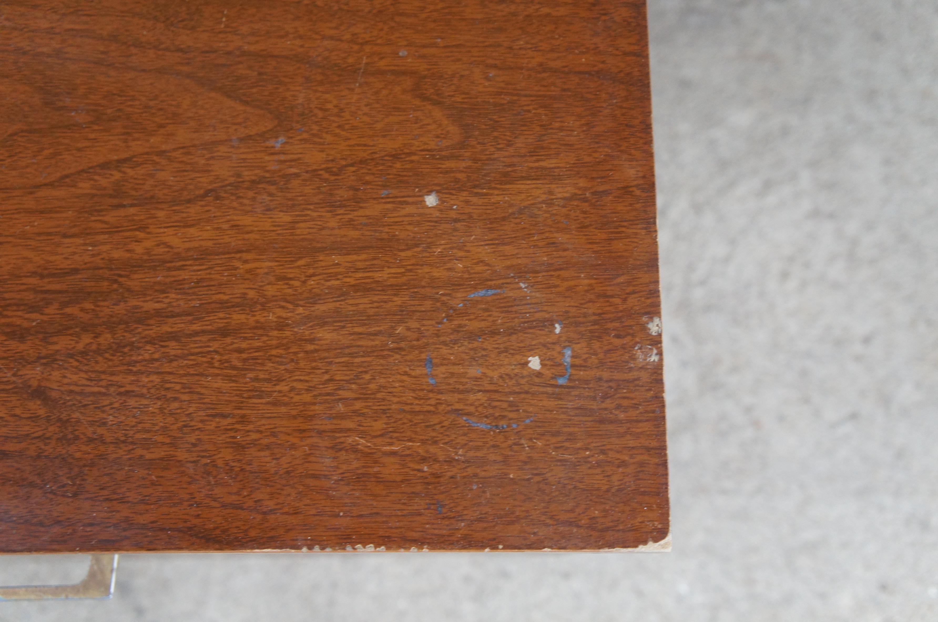 20th Century Mid-Century Modern Danish Lu Van Walnut Record Storage Side Table Cabinet Stand