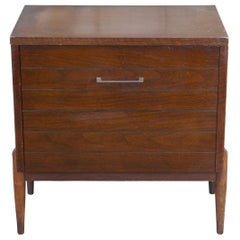 Retro Mid-Century Modern Danish Lu Van Walnut Record Storage Side Table Cabinet Stand