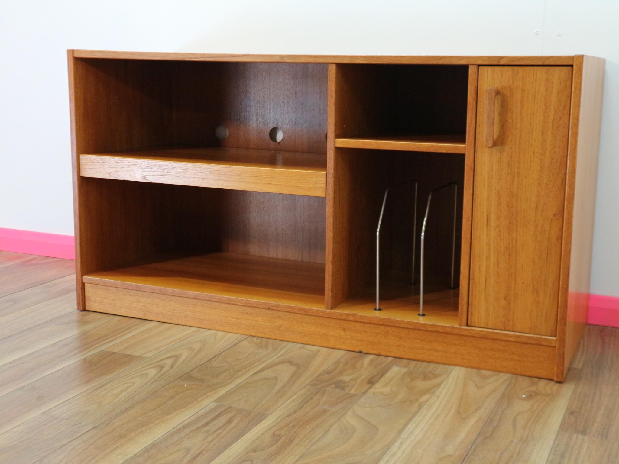 Mid-Century Modern Mid Century Modern Danish Mobler Teak TV Media Record Cabinet