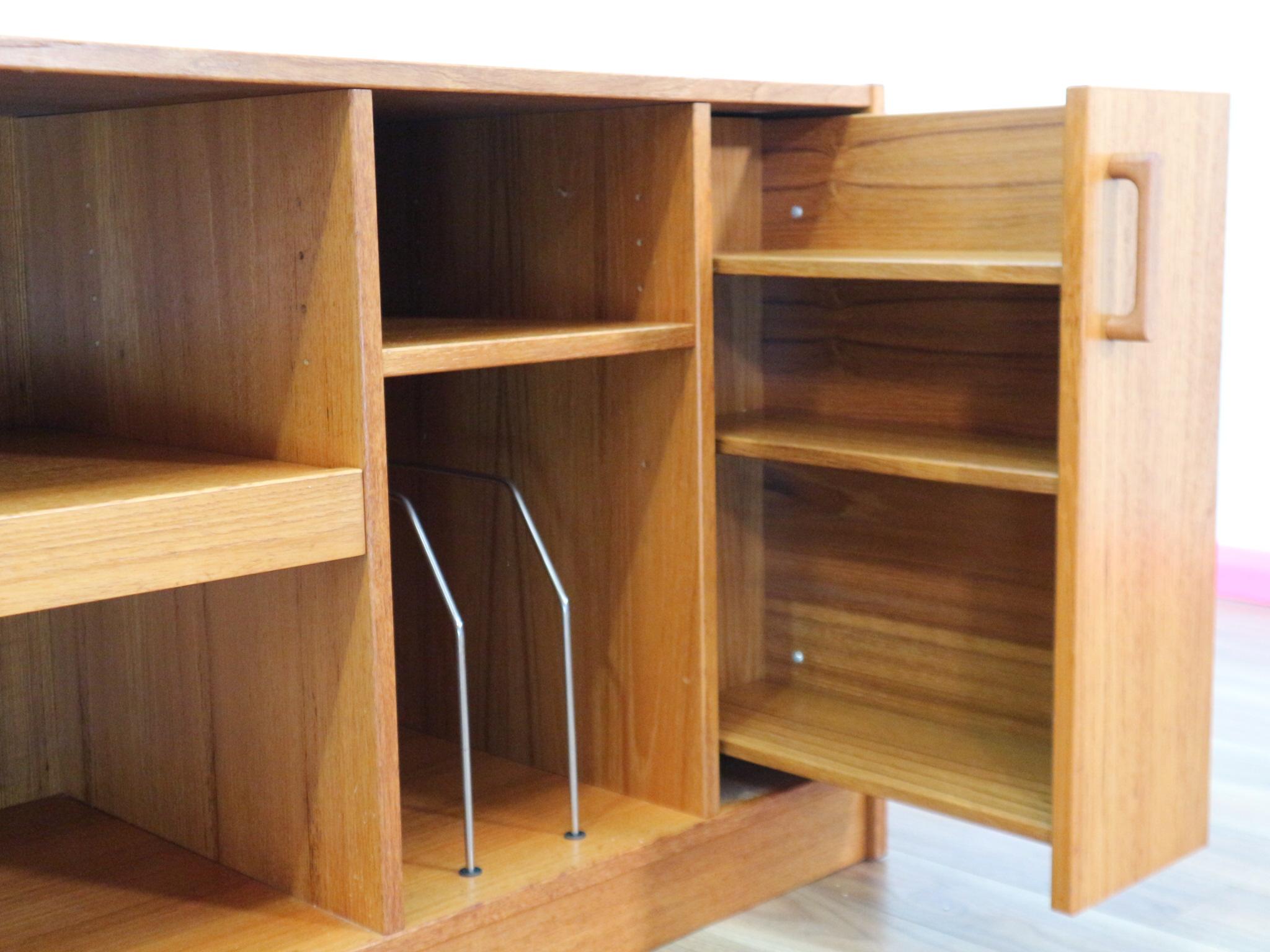 20th Century Mid Century Modern Danish Mobler Teak TV Media Record Cabinet