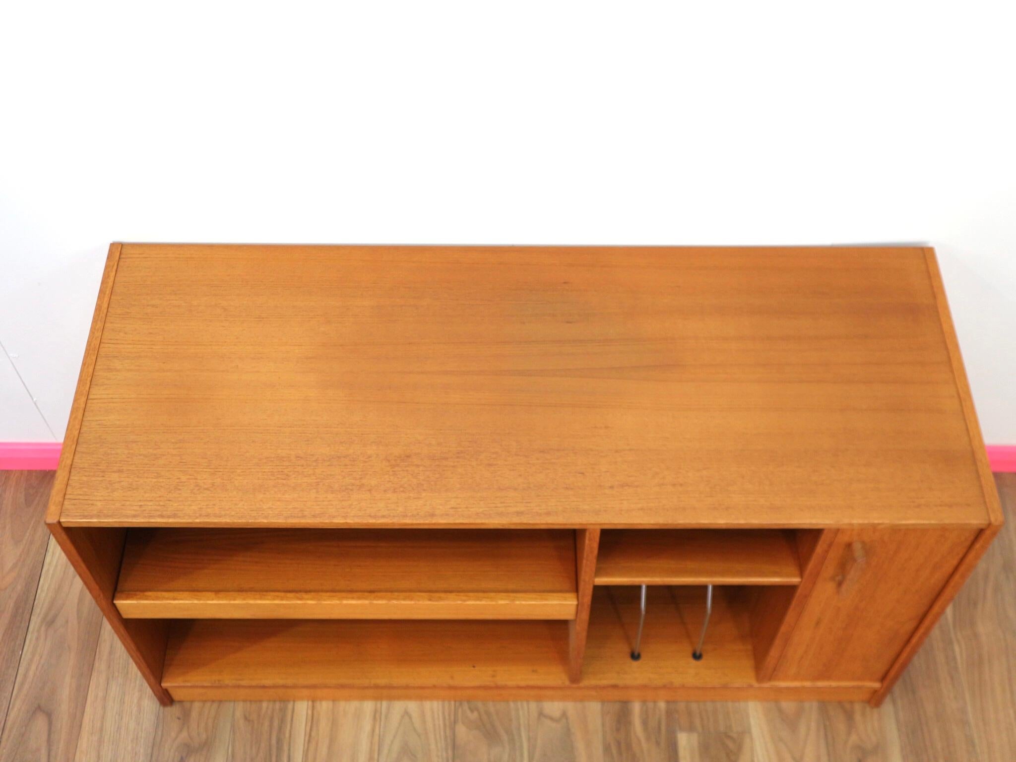 Mid Century Modern Danish Mobler Teak TV Media Record Cabinet 1