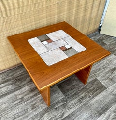 Mid Century Modern Danish Modern Tile Top Side Table. Circa 1970s