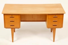 Mid-Century Modern Danish Oak, Double-Sided Desk, 1970s