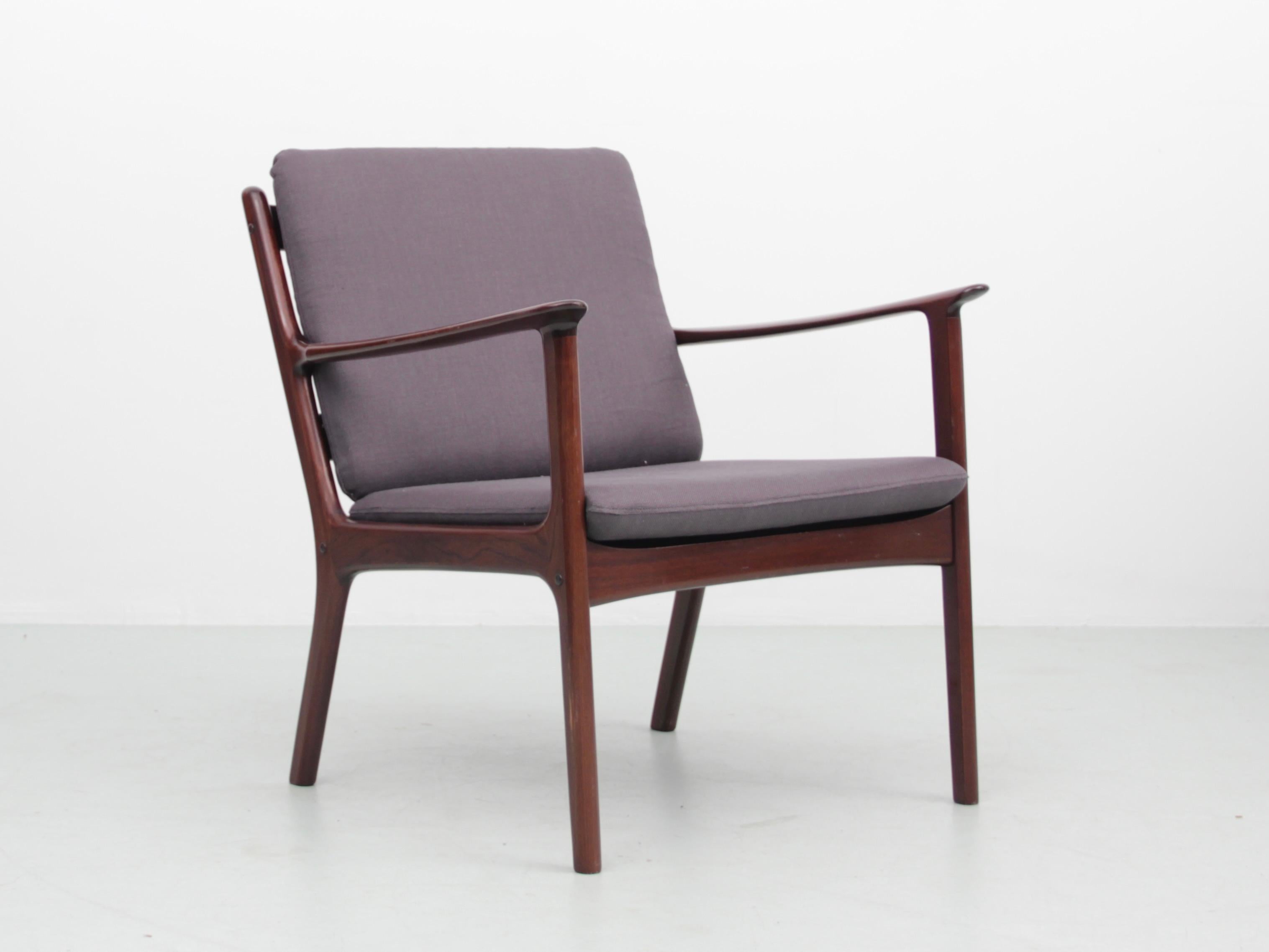 Scandinave moderne Paire de chaises longues danoises en acajou, style moderne du milieu du siècle dernier, modèle PJ 112  en vente