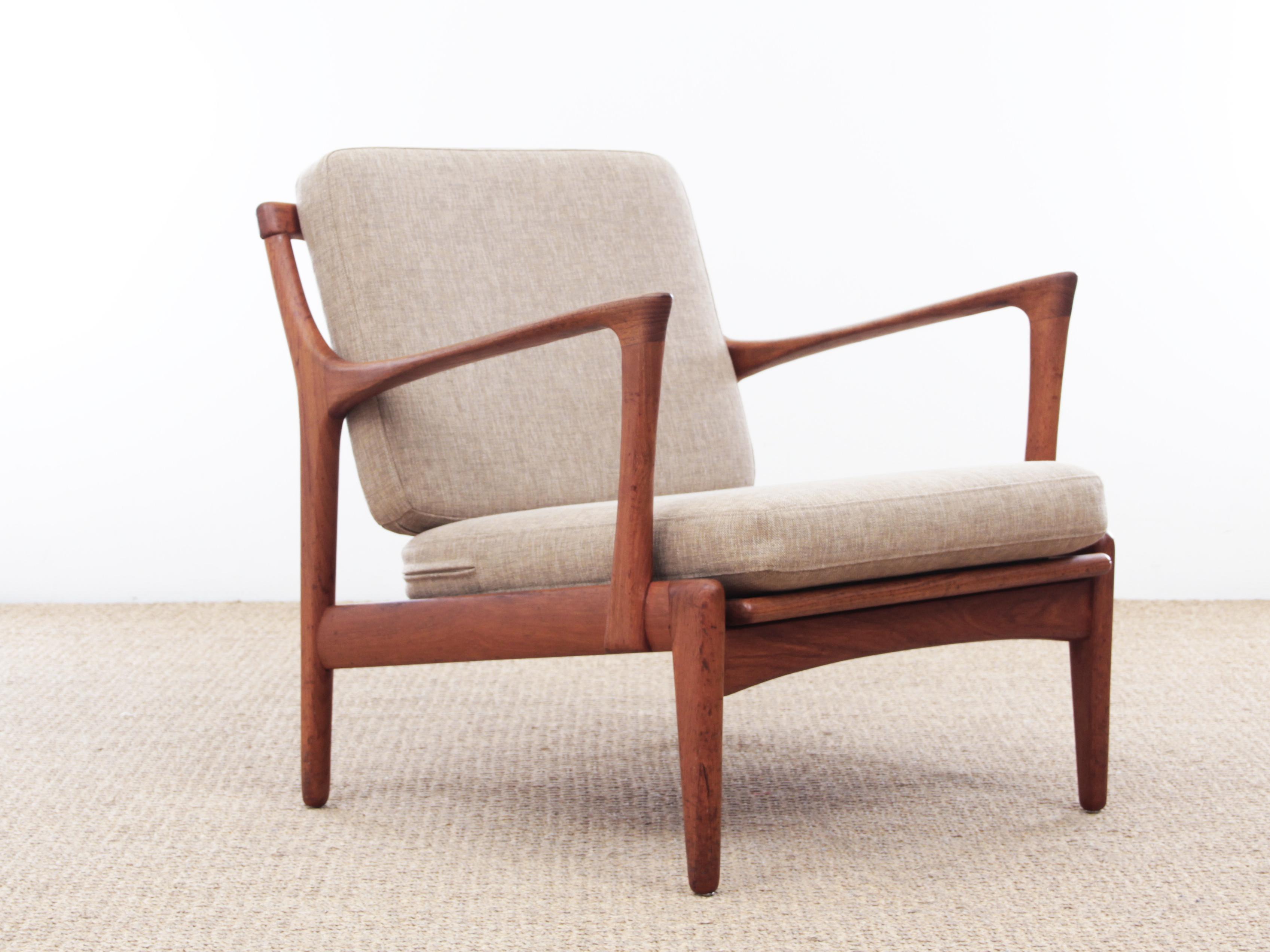 Scandinavian Mid-Century Modern Danish Pair of Lounge Chairs in Teak Model Kuba