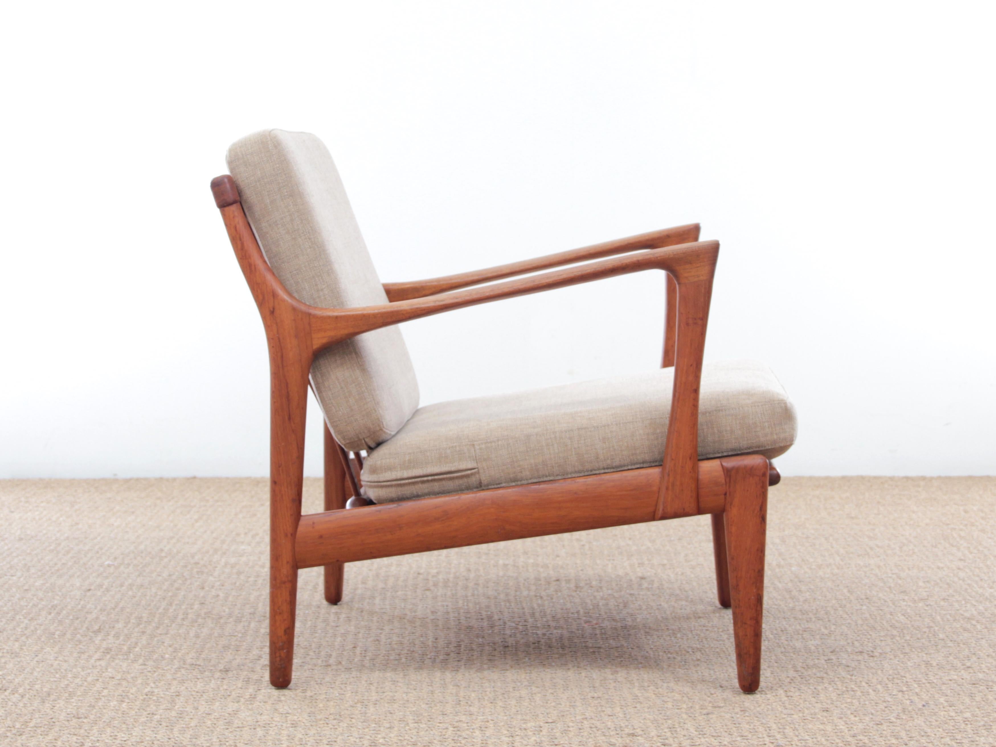 Mid-Century Modern Danish Pair of Lounge Chairs in Teak Model Kuba In Good Condition In Courbevoie, FR