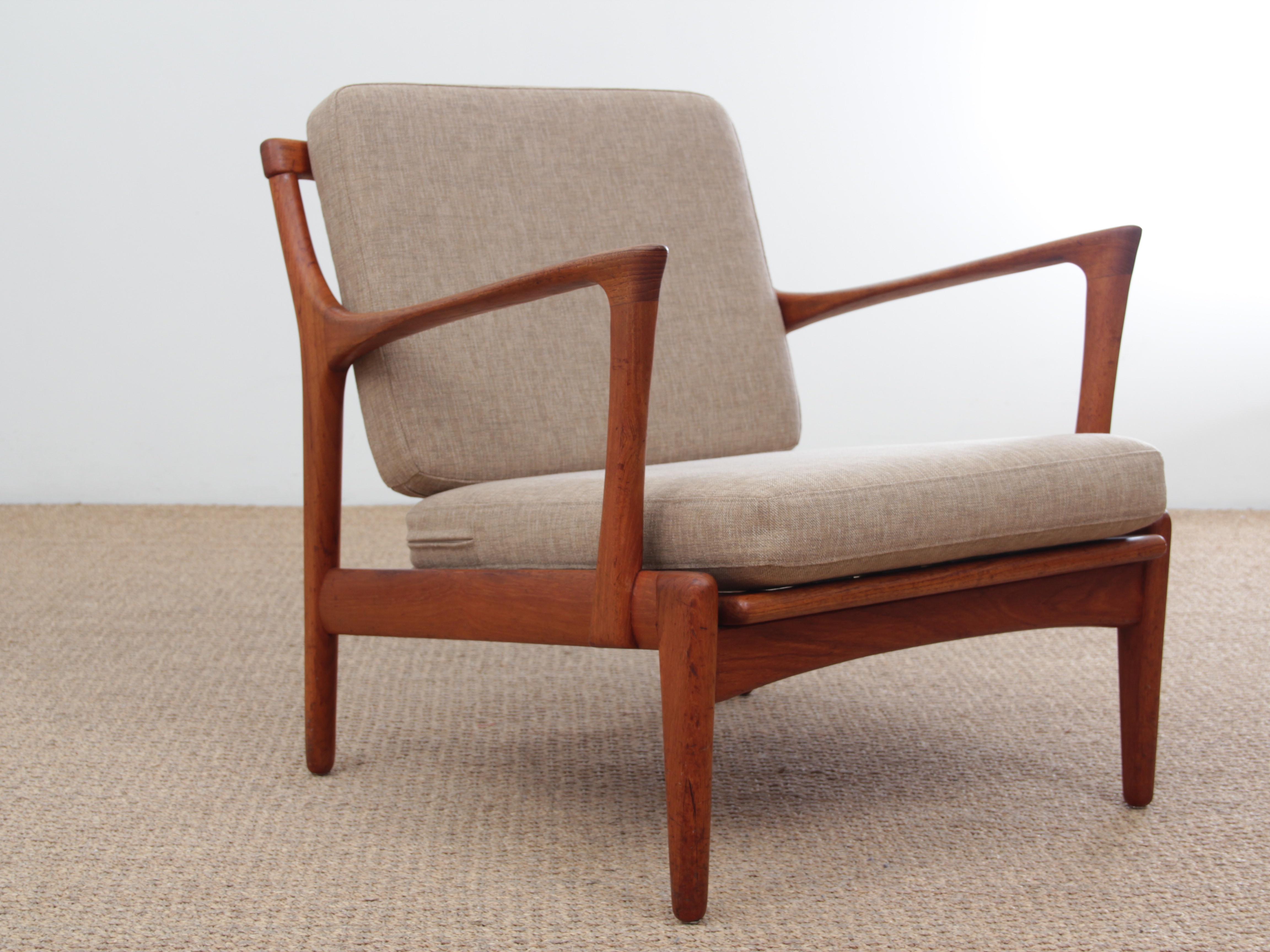 Mid-20th Century Mid-Century Modern Danish Pair of Lounge Chairs in Teak Model Kuba