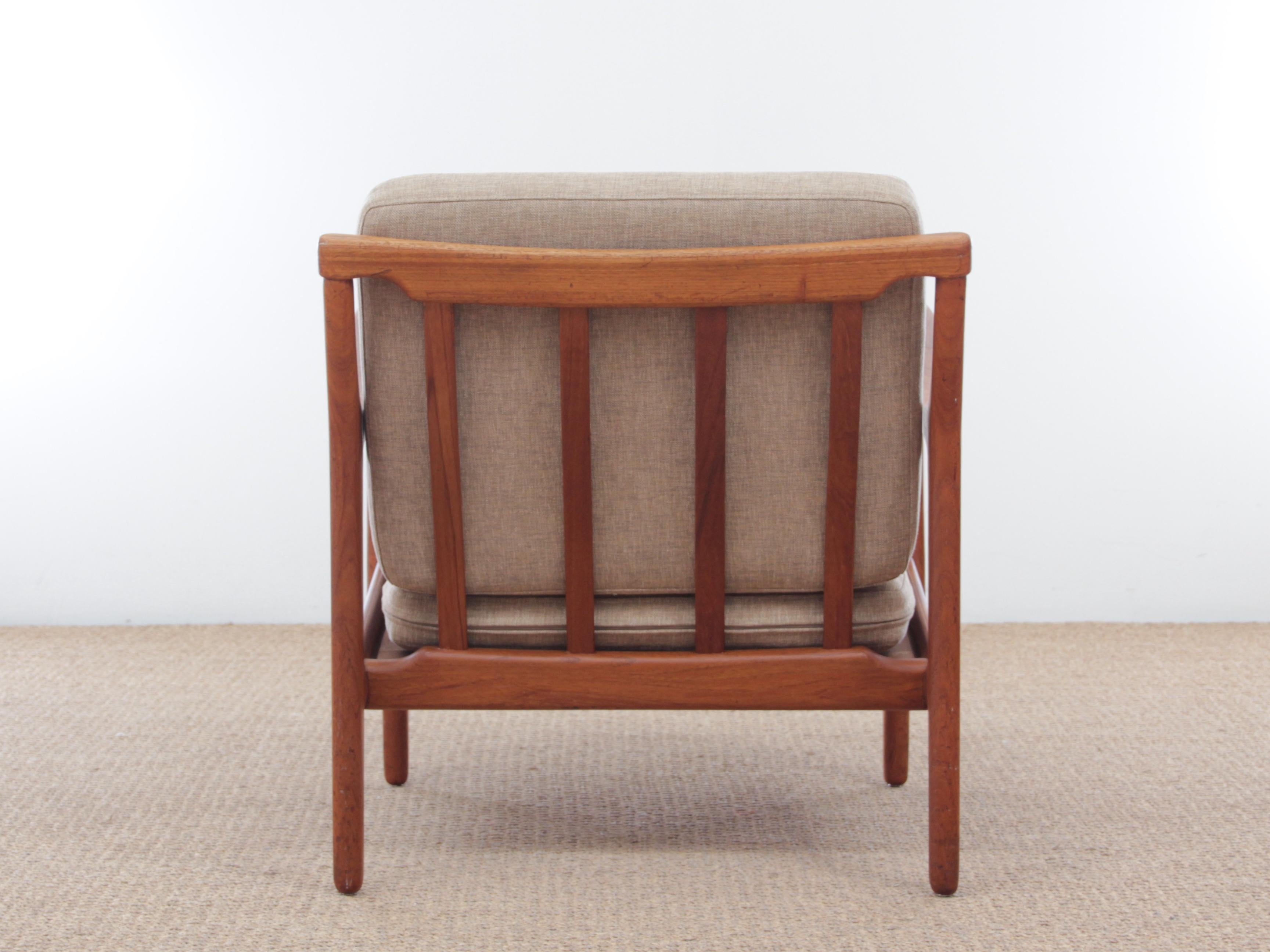 Mid-Century Modern Danish Pair of Lounge Chairs in Teak Model Kuba 3