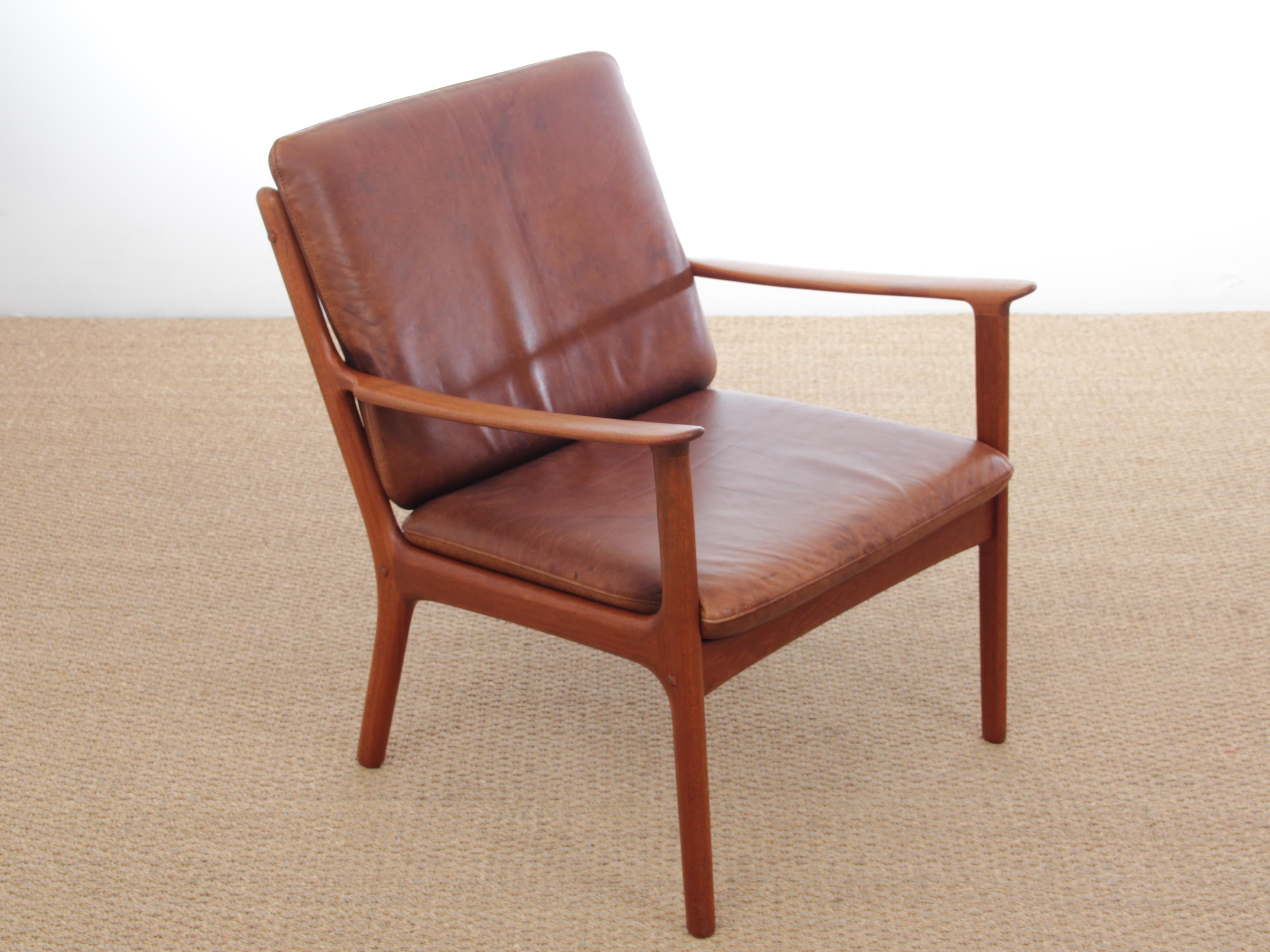 Mid-Century Modern Danish Pair of Lounge Chairs in Teak Model PJ 112 5