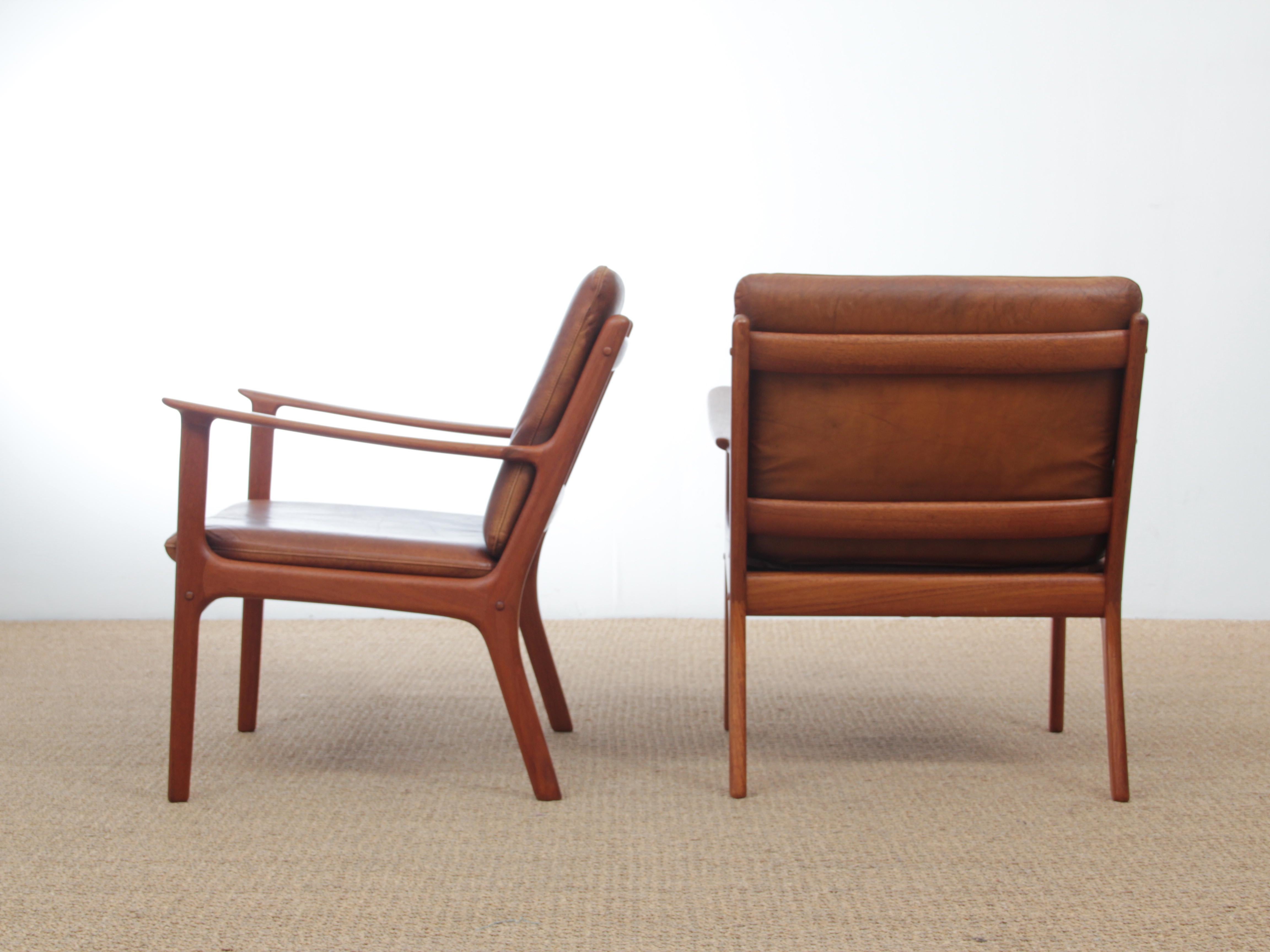 Dänisches Mid-Century-Modern-Loungesesselpaar aus Teakholz, Modell PJ 112 30