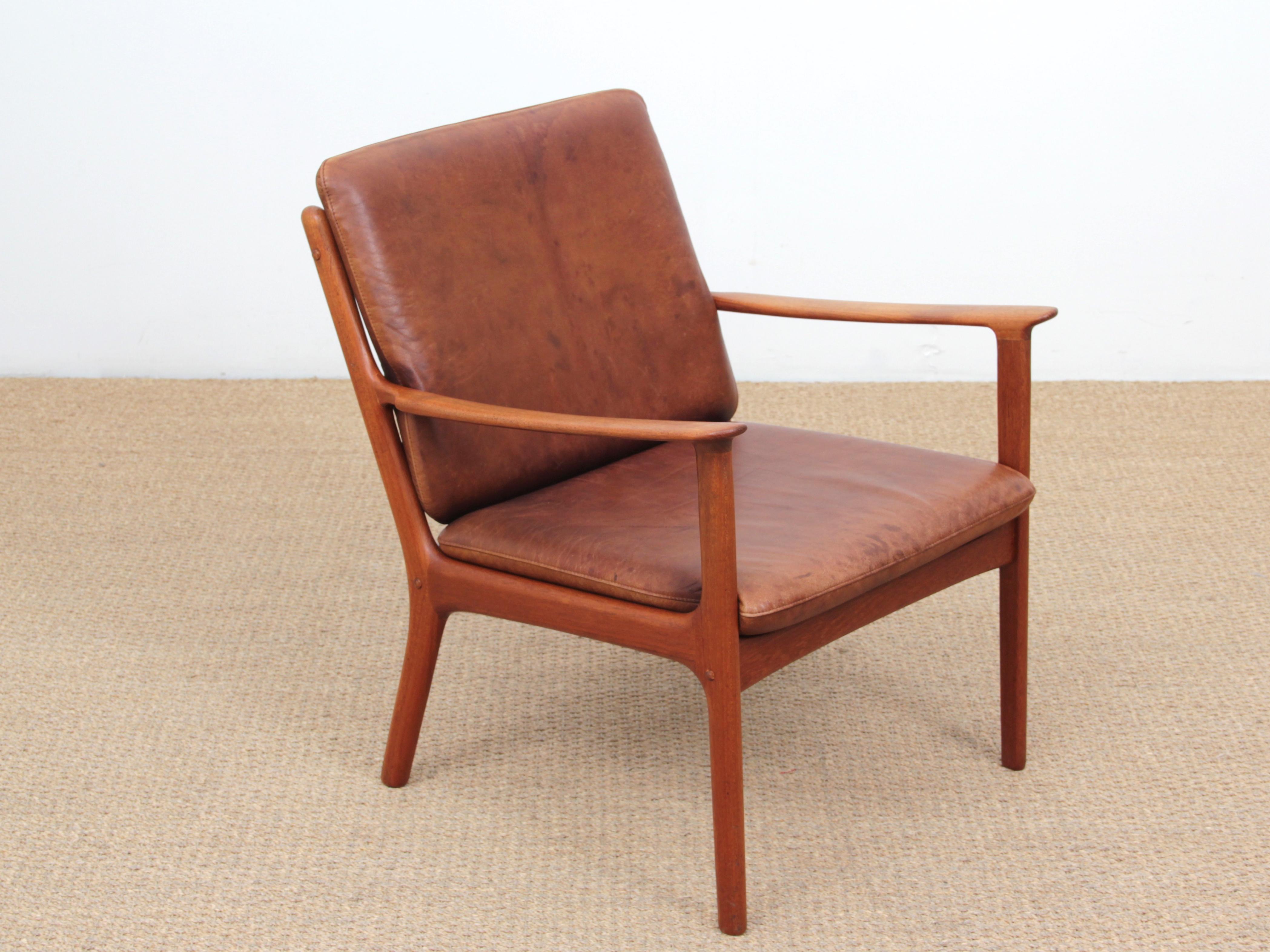 Scandinavian Mid-Century Modern Danish Pair of Lounge Chairs in Teak Model PJ 112