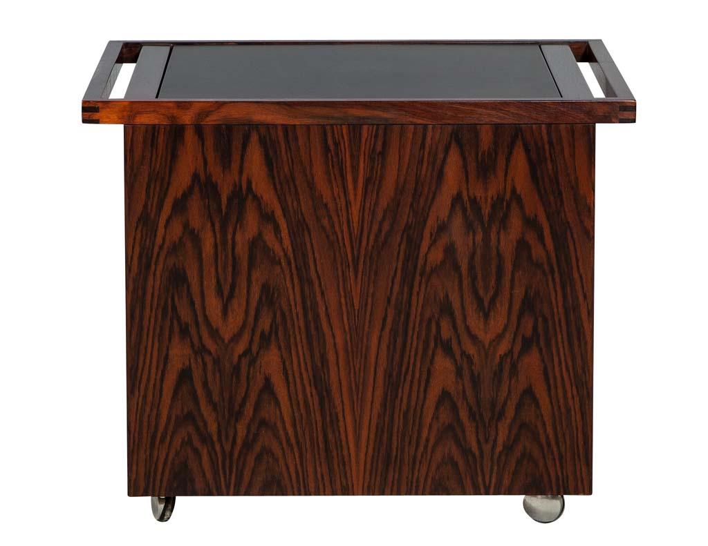Mid-Century Modern Danish Pop Up Bar Table Cabinet 2