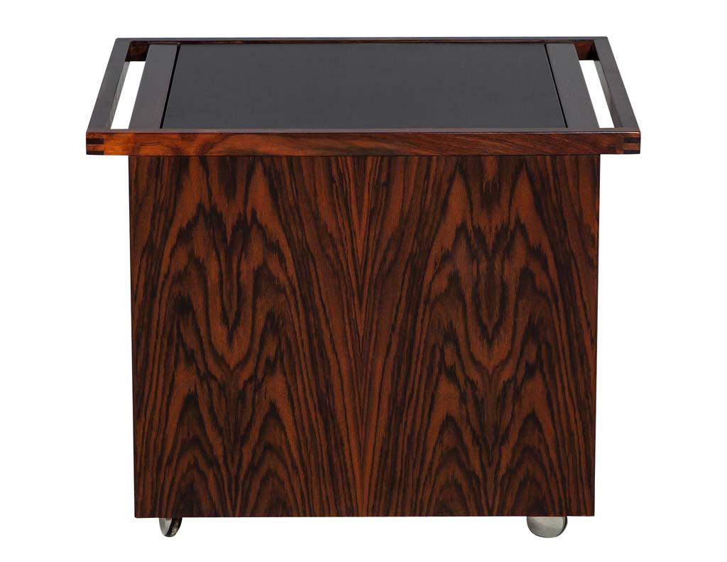 Mid-Century Modern Danish Pop Up Bar Table Cabinet 3