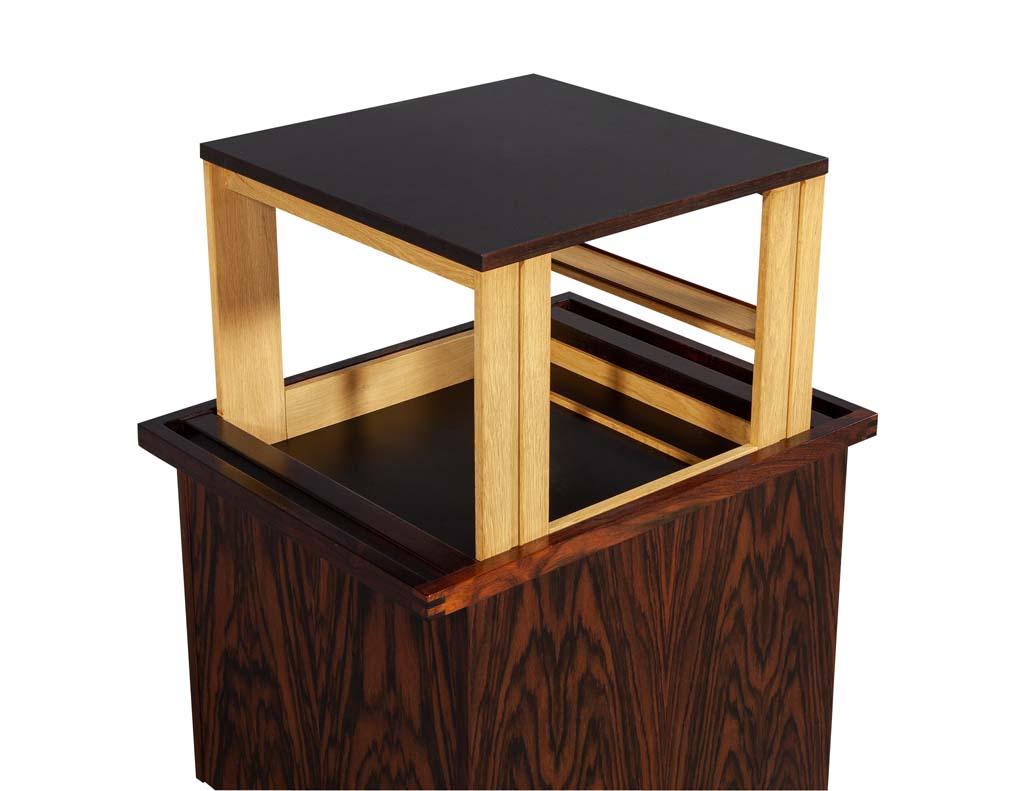 Mid-Century Modern Danish Pop Up Bar Table Cabinet 5