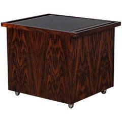 Mid-Century Modern Danish Pop Up Bar Table Cabinet