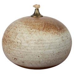 Lámpara de aceite de cerámica danesa moderna de mediados de siglo de Aage Würtz, años 60