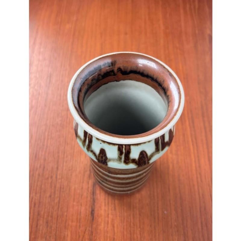 Moderne dänische Keramikvase aus der Jahrhundertmitte von Svend Aage Jensen für Søholm, 1960er Jahre im Angebot 2