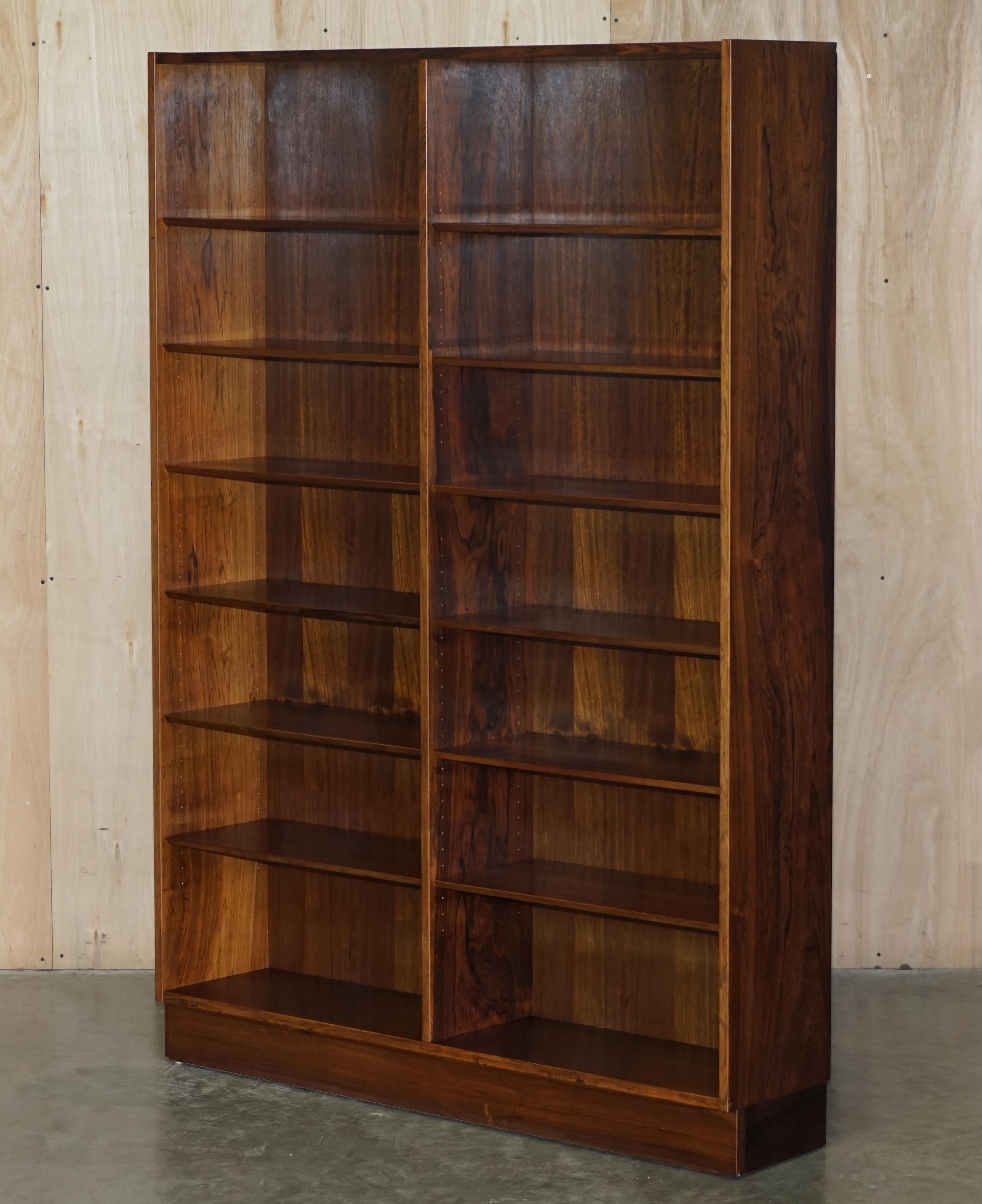 Hand-Crafted Mid-Century Modern Danish Poul Hundevad Hardwood Library Bookcase Two Pieces