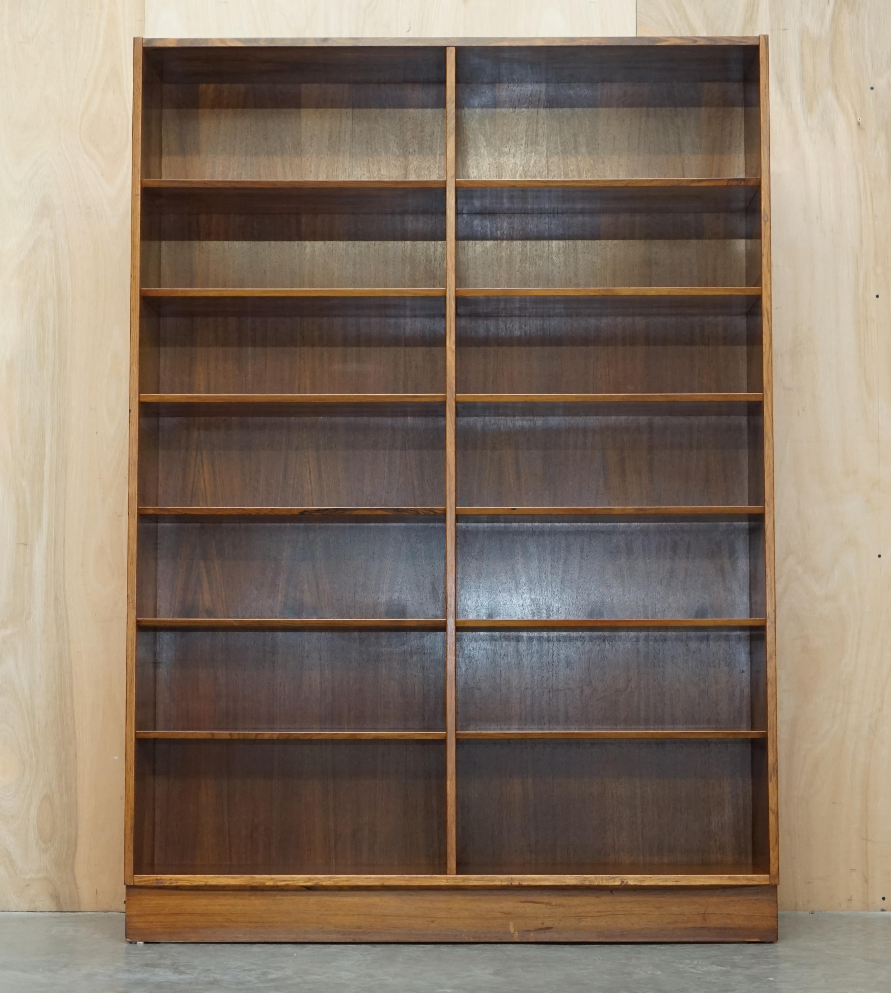 Mid-Century Modern Danish Poul Hundevad Hardwood Library Bookcase Two Pieces 1