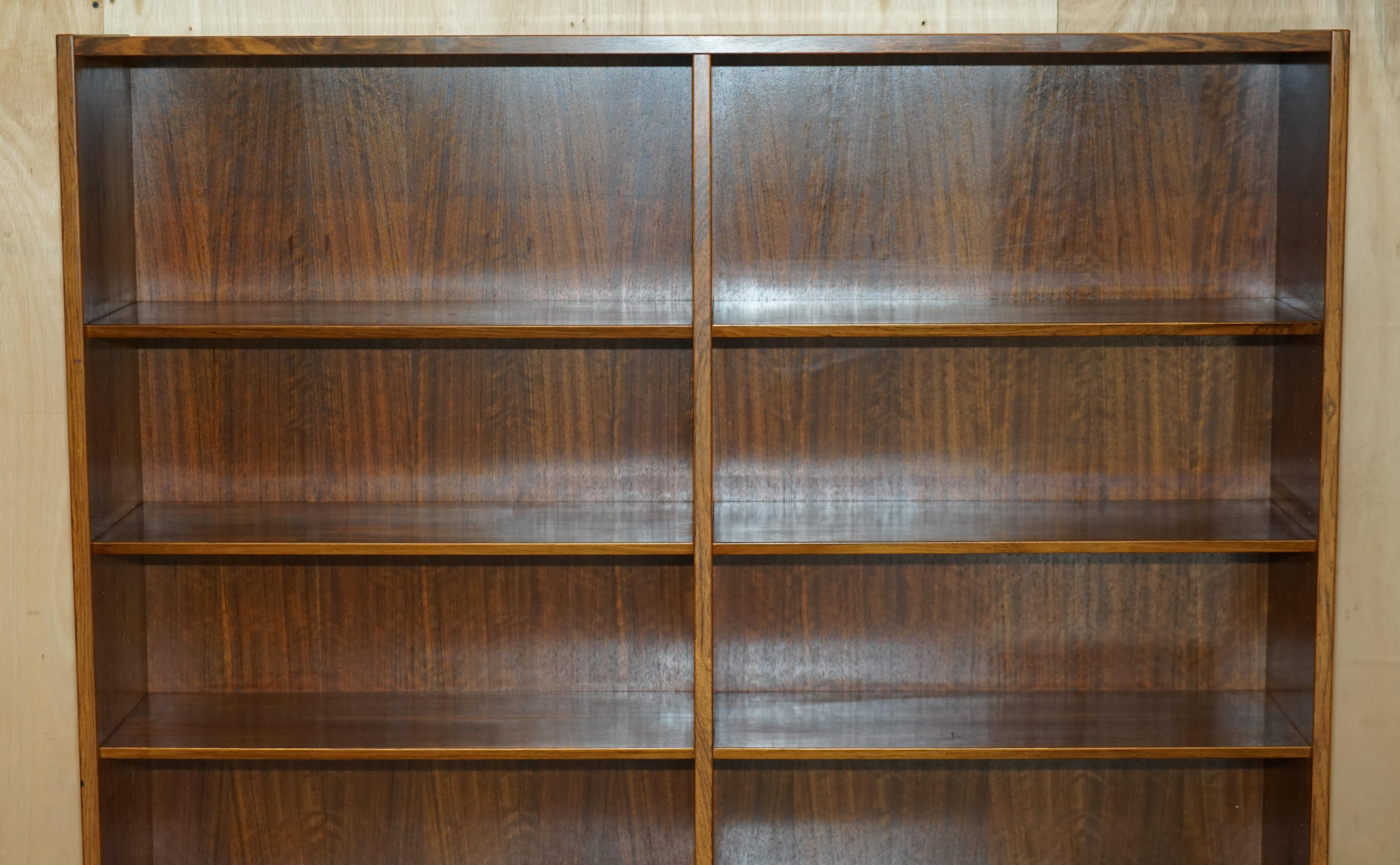 Mid-Century Modern Danish Poul Hundevad Hardwood Library Bookcase Two Pieces 2