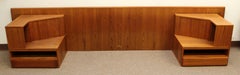 Mid-Century Modern Danish Queen Size Teak Floating Platform Bed