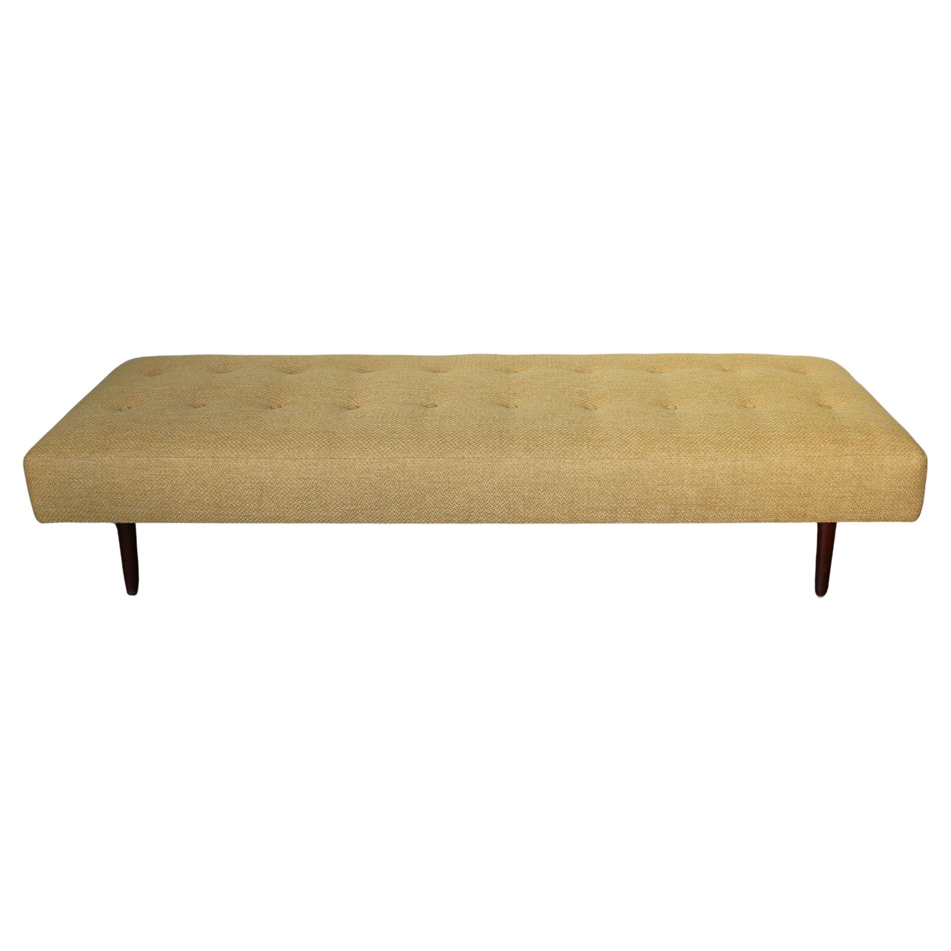 Mid-Century Modern Danish Reupholstered Bench — 1960s For Sale