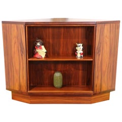 Mid-Century Modern Danish Revolving Secret Bar Cart Cabinet by Vildbjerg