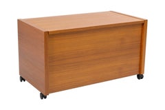 Mid Century Modern Danish Rolling Blanket Storage Chest