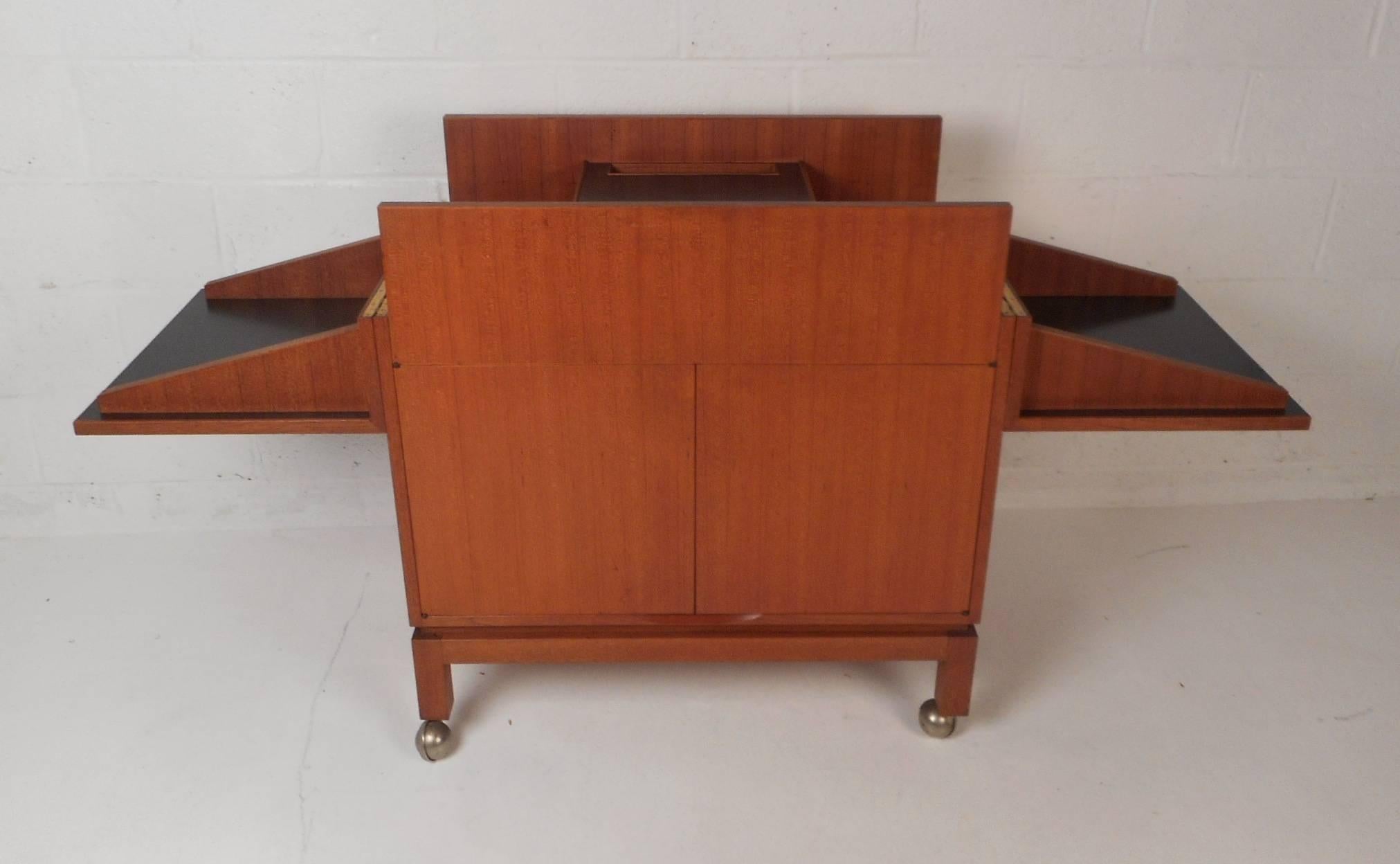 Mid-Century Modern Danish Rolling Dry Bar 2