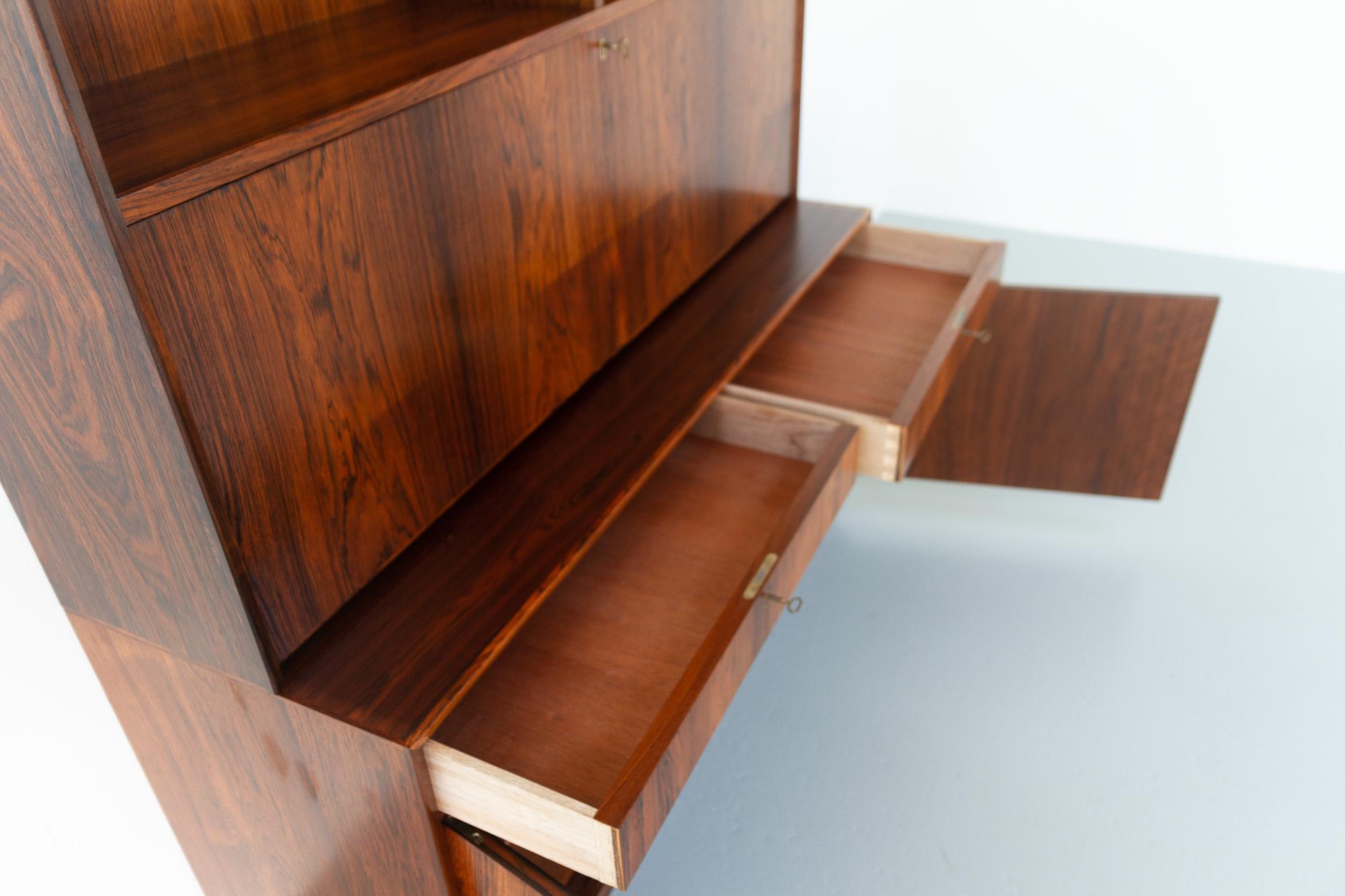Mid-Century Modern Danish Rosewood Bookcase with Desk, 1960s 6