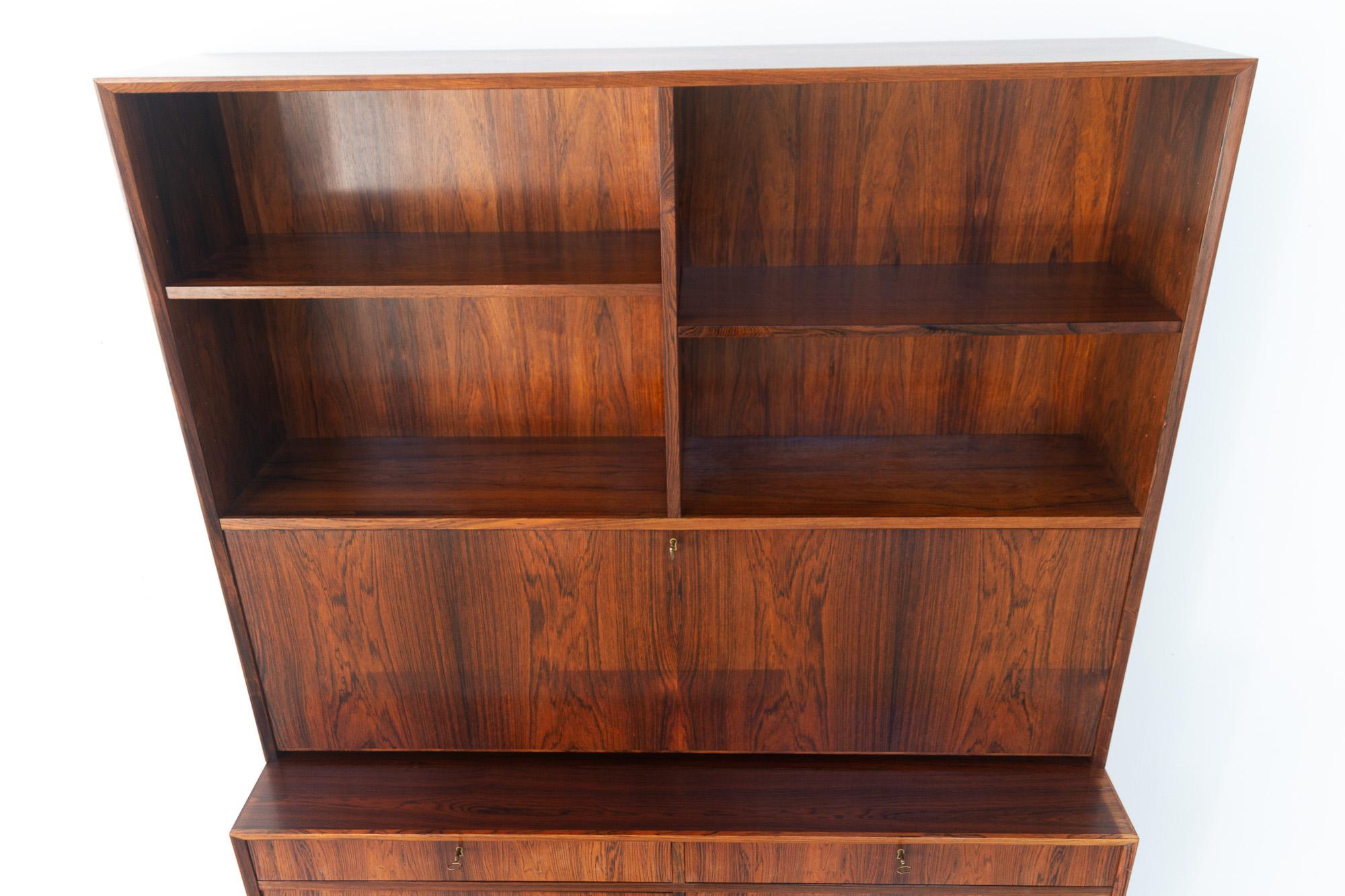 Mid-Century Modern Danish Rosewood Bookcase with Desk, 1960s 7