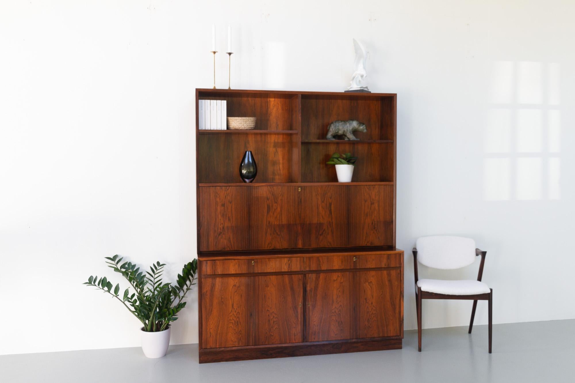 Mid-Century Modern Danish Rosewood Bookcase with Desk, 1960s 9