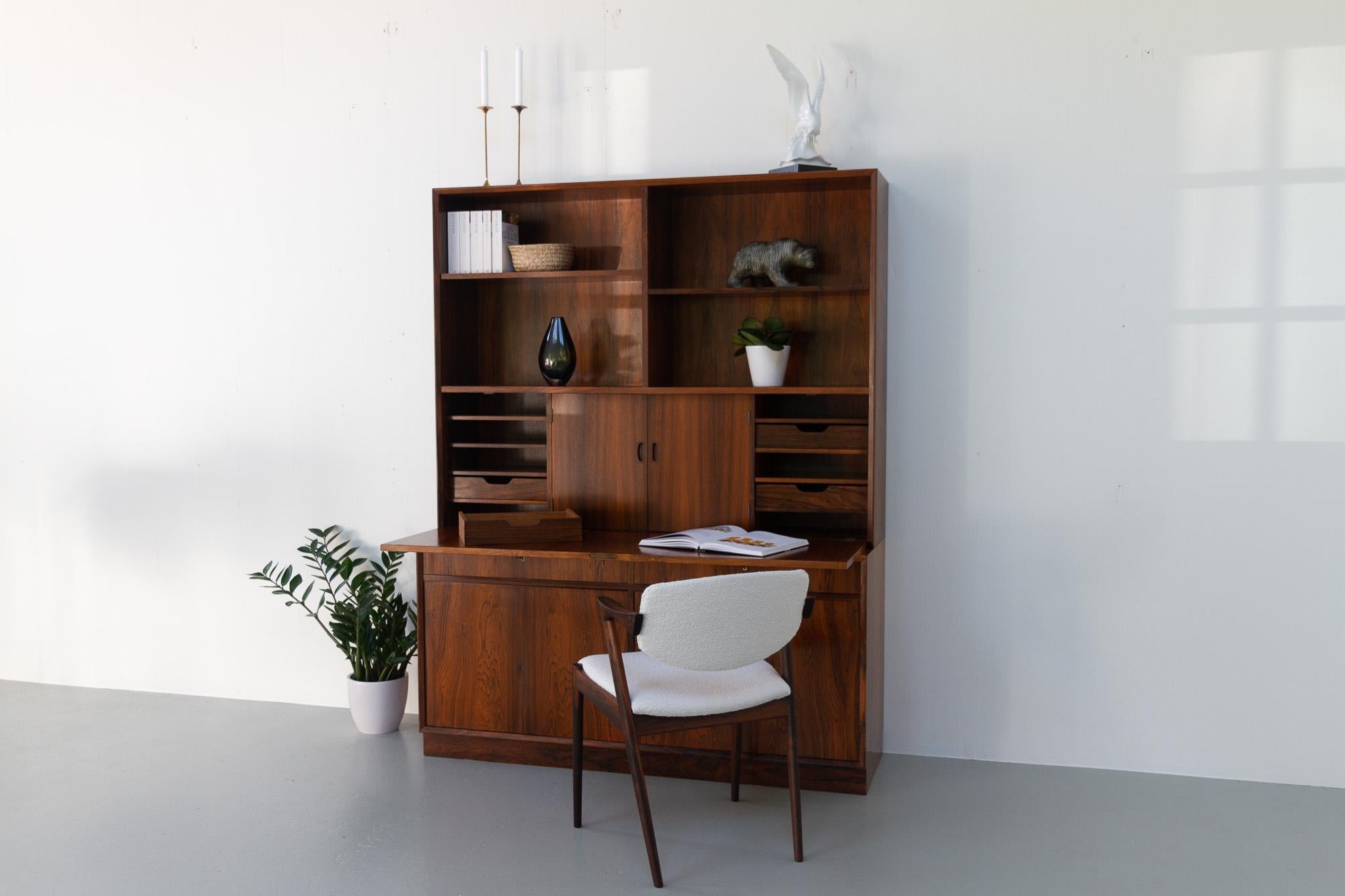 Mid-Century Modern Danish Rosewood Bookcase with Desk, 1960s 10