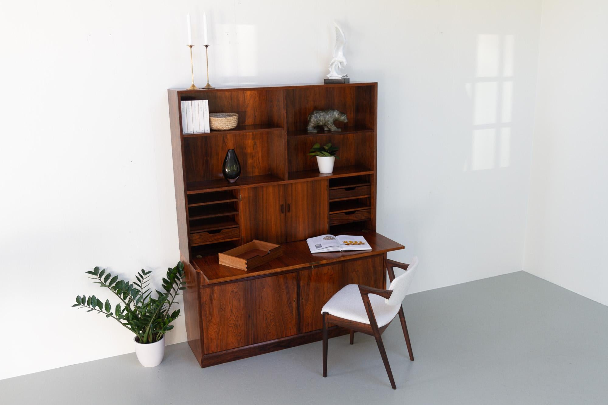 Mid-Century Modern Danish Rosewood Bookcase with Desk, 1960s 11