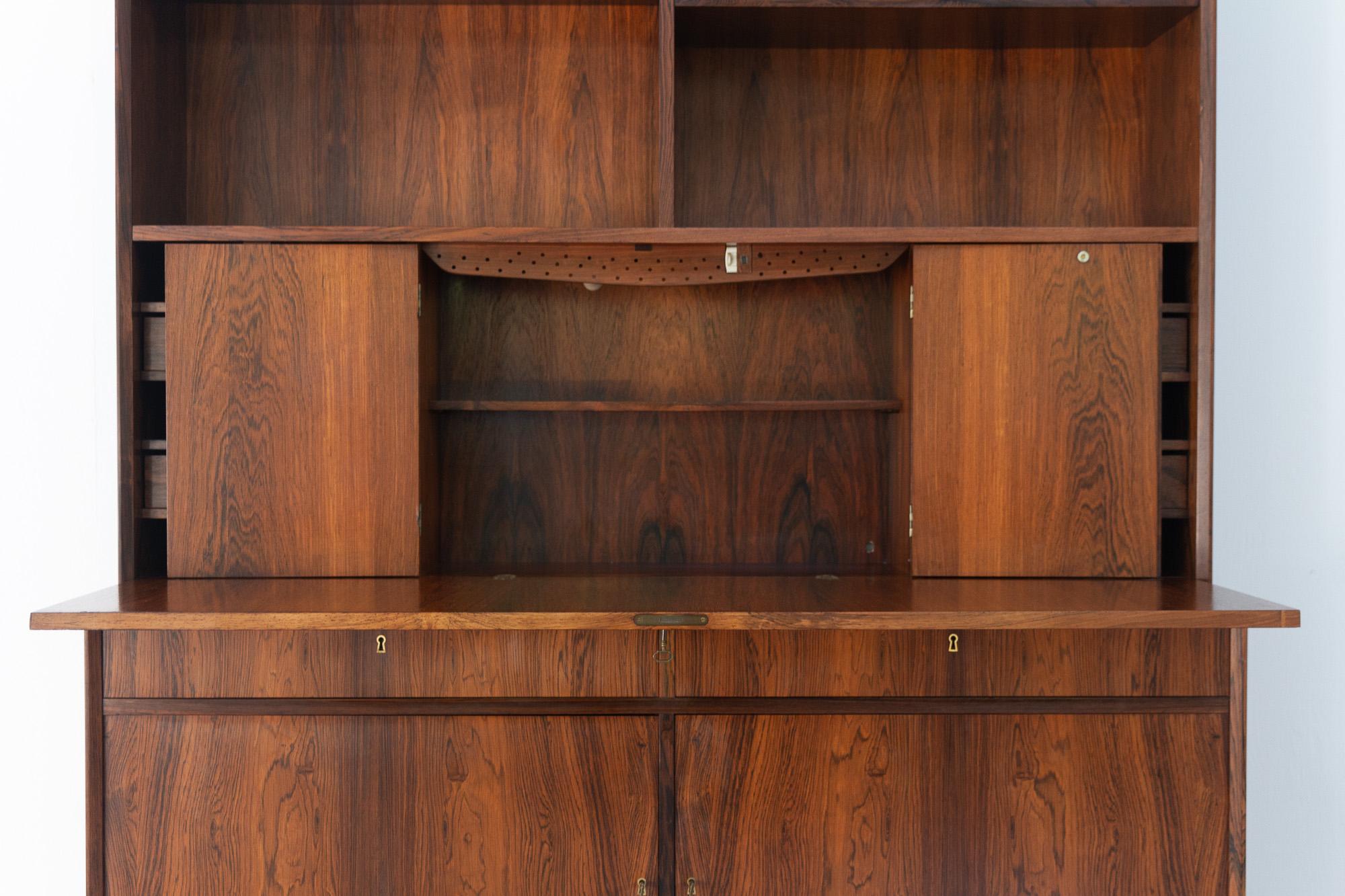 Mid-Century Modern Danish Rosewood Bookcase with Desk, 1960s 1