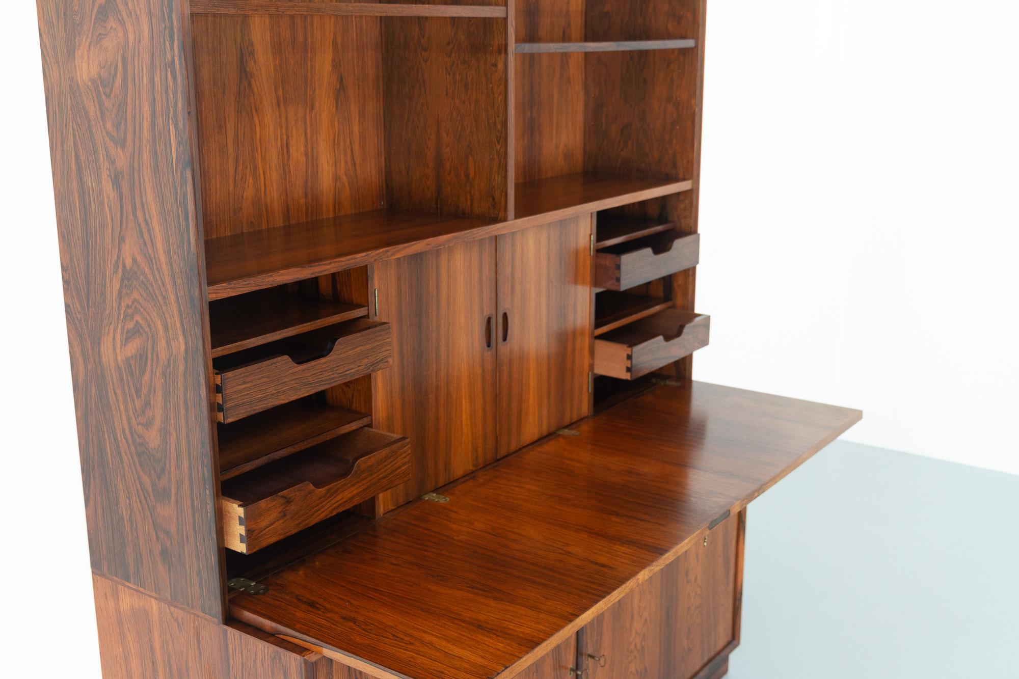 Mid-Century Modern Danish Rosewood Bookcase with Desk, 1960s 2
