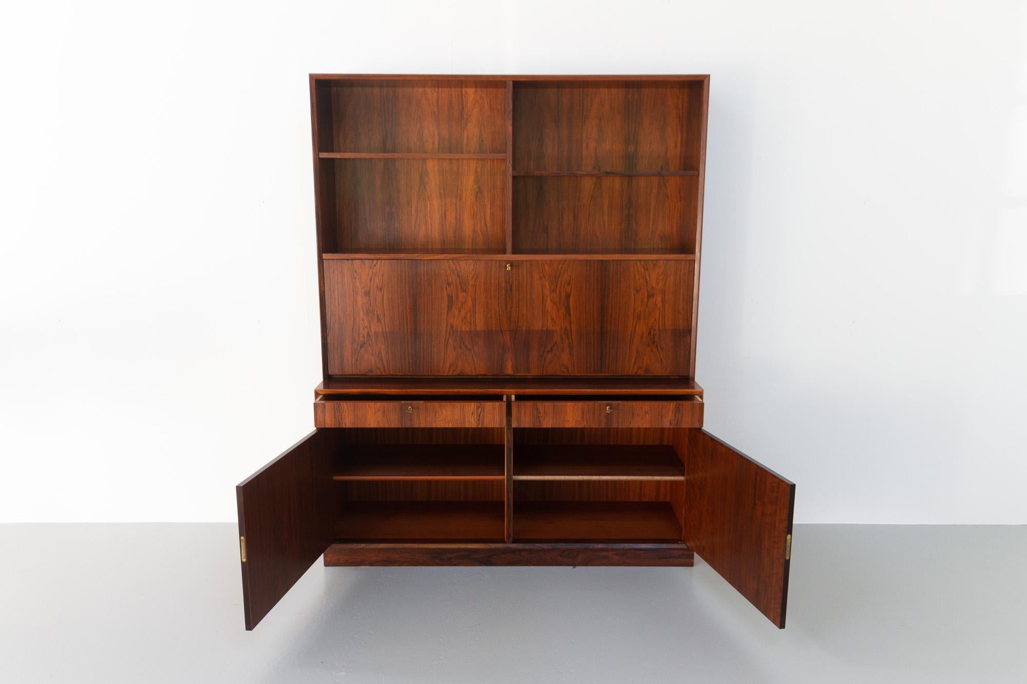 Mid-Century Modern Danish Rosewood Bookcase with Desk, 1960s 5