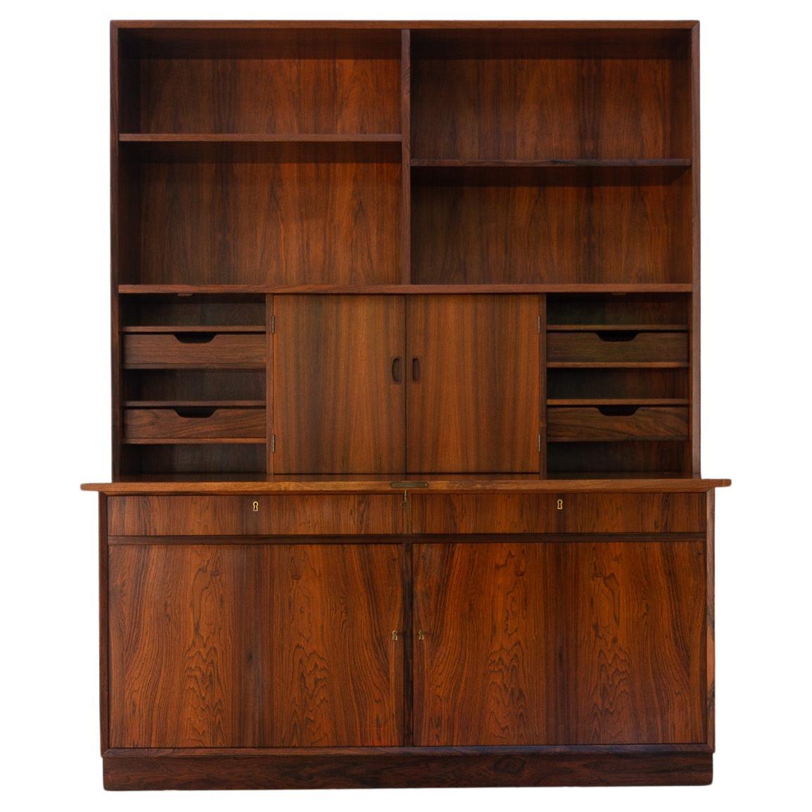 Mid-Century Modern Danish Rosewood Bookcase with Desk, 1960s