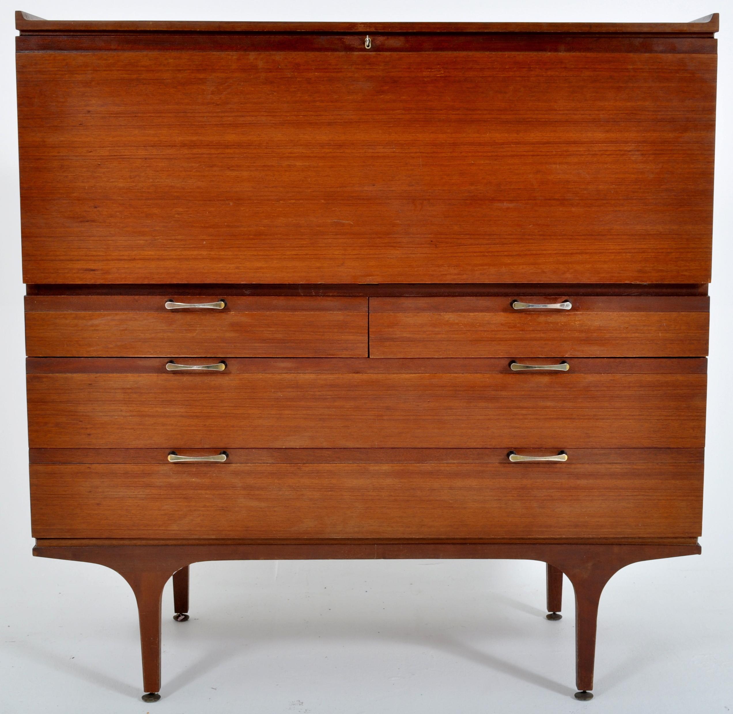 Mid-Century Modern Danish Rosewood Color Secretary/Chest/Cabinet/Desk, 1960s In Good Condition In Portland, OR