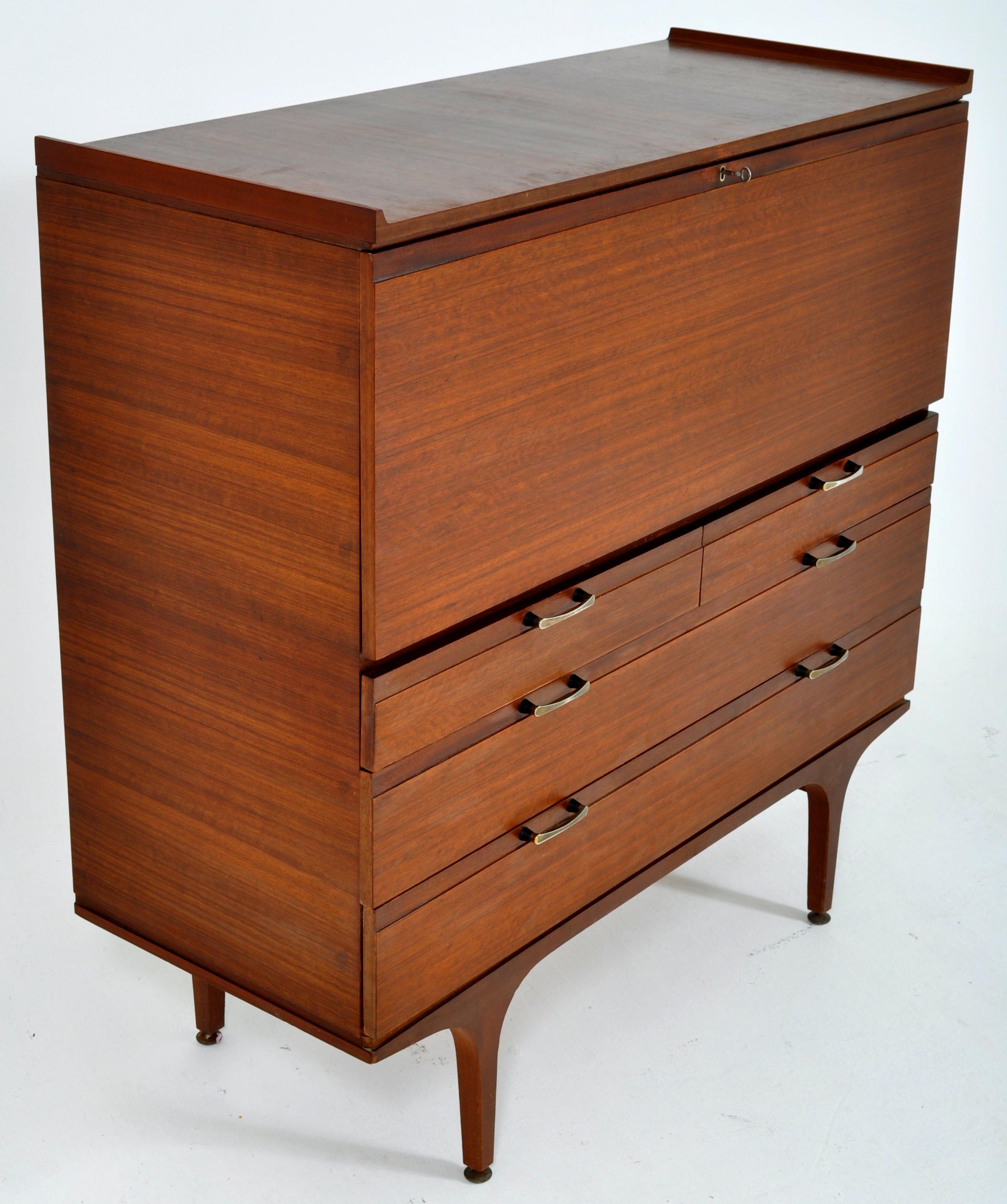 20th Century Mid-Century Modern Danish Rosewood Color Secretary/Chest/Cabinet/Desk, 1960s