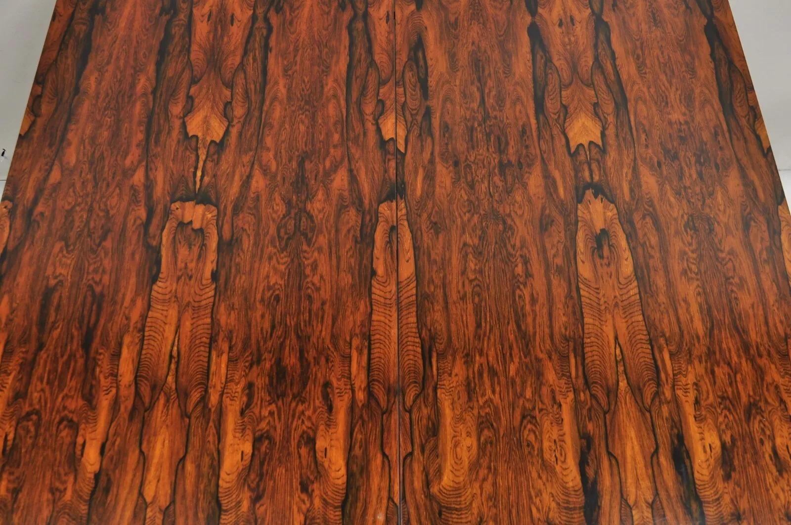 Mid Century Modern Danish Rosewood Flip Top Square Game Table Esstisch im Angebot 5