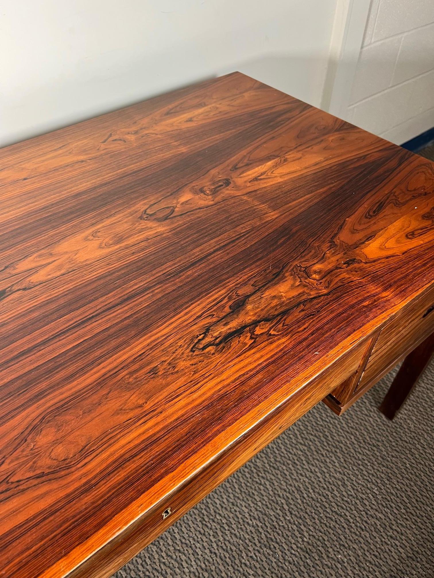 Mid-Century Modern Danish Rosewood Free Standing Desk by Arne Wahl Iversen For Sale 7